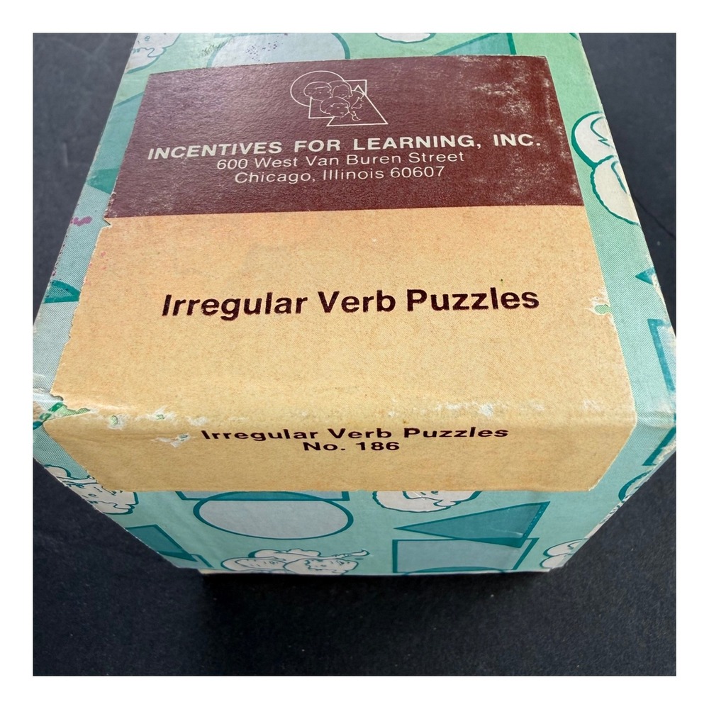 Vintage 1980 Irregular Verb Puzzles Incentives For Learning No. 186 Set of 31